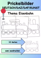 Vorschau - Arbeitsblätter - Prickelbilder / Fensterbilder Thema Eisenbahnen/Züge - Grundschule - Bastelvorlagen - Deckblatt