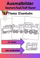 Vorschau - Mal- und Bastelvorlagen - Ausmalbilder Thema Eisenbahnen/Züge - Grundschule - Bastelvorlagen - Deckblatt