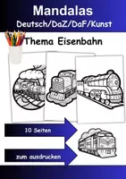 Vorschau - Arbeitsblätter - Mandalas Thema Eisenbahnen/Züge - Grundschule - Bastelvorlagen - Deckblatt