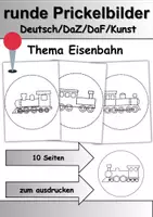Vorschau - Arbeitsblätter - runde Prickelbilder / Fensterbilder Thema Eisenbahnen/Züge - Grundschule - Bastelvorlagen - Deckblatt