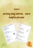 Vorschau - Arbeitsblätter - writing a blog entry, helpful phrases - Deckblatt
