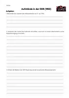 Vorschau - Arbeitsblätter - Aufstände in der DDR (1953) - Aufgaben mit Lösungen - Seite 1