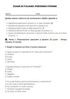 anteprima - Compiti in classe/Test - Esame di Italiano: Iperonimi e Iponimi - Pagina 1