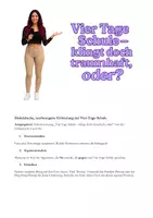 Vorschau - Arbeitsblätter - 4 Tage Woche in der Schule - eine dialektische textgebundene Erötertung - Deckblatt
