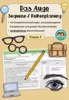 Vorschau - Stundenentwürfe - Sequenzplanung/ Reihenplanung: Auge (Klasse 3) - Deckblatt