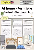 Vorschau - Arbeitsblätter - At home Furniture (Möbel) Arbeitsblatt Suchsel differenziert - Englisch - Deckblatt