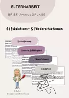 Vorschau - Text - Mail-/Elternbriefvorlage: Eskalations- u. Fördersituationen - Deckblatt