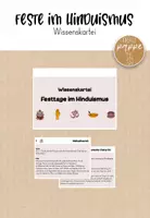 Vorschau - Stationenlernen - Wissenskartei Feste im Hinduismus / Weltreligionen - Deckblatt