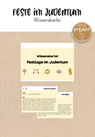 Vorschau - Stationenlernen - Wissenskartei Feste im Judentum / Weltreligionen - Deckblatt