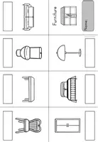 Vorschau - Mal- und Bastelvorlagen - At home Furniture (Möbel) Faltbuch Minibook - Englisch - Seite 2