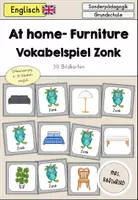 Vorschau - Spiele - At home Furniture (Möbel) Vokabelspiel Zonk - Englisch - Deckblatt