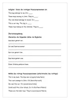 Vorschau - Arbeitsblätter - Englisch Possessivpronomen Überblick Aufgaben Lösung - Seite 2