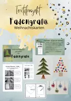 Vorschau - Unterrichtsreihen - Fadengrafik Weihnachtskarten - Textil - Kunstprojekt - Deckblatt