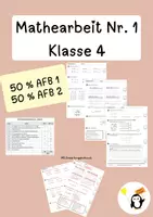 Vorschau - Klassenarbeiten - Mathearbeit Nr. 1 Klasse 4 - Deckblatt