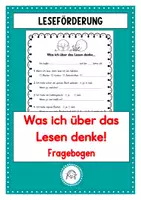 Vorschau - Arbeitsblätter - Was ich über das Lesen denke. Fragebogen - Deckblatt