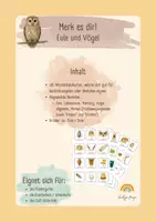 Vorschau - Arbeitsblätter - Materialpaket Eule 🦉🪺 - Seite 1