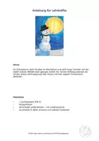 Vorschau - Mal- und Bastelvorlagen - Kunst Winter, Schneemann im Mondschein, Weihnachten - Seite 3