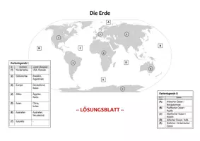 Vorschau - Arbeitsblätter - Unsere Erde: Kontinente & Weltmeere -- Arbeitsblatt zum Erlernen des sicheren Umgangs mit dem Atlas, zum Aufbau von Grundlagenwissen im Erdkundeunterricht - Seite 1
