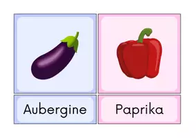 Vorschau - Poster - XXL Paket - 50 Wort- und Bildkarten von Obst+Gemüse - Ernährung - Seite 1