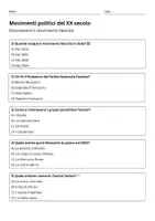 anteprima - Quiz - Quiz: Movimenti politici del XX secolo: il Fascismo - Pagina 1
