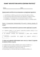 anteprima - Compiti in classe/Test - Esame: Architettura antica (sistema trilitico) - Pagina 1
