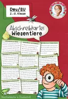 Vorschau - Stationenlernen - Abschreibkartei Wiesentiere | Druckschrift Klasse 2-3 - Deckblatt