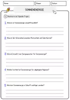 Vorschau - Arbeitsblätter - Sonnenenergie Arbeitsblätter mit Fragen + Lösungen Leseverstehen und Wortschatz - Seite 3