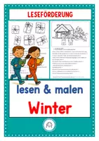 Vorschau - Arbeitsblätter - Lesen- und- malen. Winter - Deckblatt