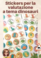 anteprima - Altro tipo di materiale - Stickers per la valutazione a tema Dinosauri - Pagina di copertina