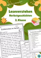 Vorschau - Arbeitsblätter - Lesen und verstehen: Tiere und Pflanzen im Herbst (2. Klasse) - Deckblatt