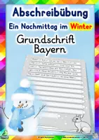 Vorschau - Unterrichtsreihen - Abschreibübung in Grundschrift "Ein Nachmittag im Winter" (Tiere im Winter) - Deckblatt
