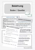 Vorschau - Arbeitsblätter - Belehrung Gefahren beim Baden und Gewitter 1.+2.Klasse - Deckblatt