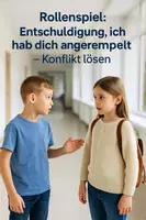 Vorschau - Präsentationen/Tafelbilder - Rollenspiel: Entschuldigung, ich hab dich angerempelt – Konflikt lösen - Deckblatt