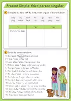 Voorbeeld - Simple Present Worksheets Mega Pack - Engels - Pagina 1
