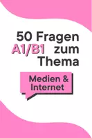 Vorschau - Stationenlernen - 50 Fragekarten – Medien & Internet (DaF/DaZ A1–B1) - Deckblatt