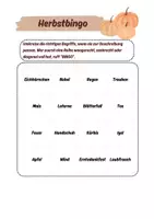 Vorschau - Arbeitsblätter - Herbst Bingo für Vertretungsstunden - Deckblatt