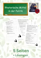 Vorschau - Arbeitsblätter - Rhetorische Mittel Politik - Deckblatt