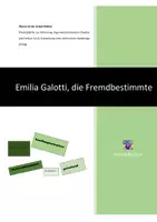 Vorschau - Arbeitsblätter - Emilia Galotti, die Fremdbestimmte - Vertiefende Analyse - Deckblatt
