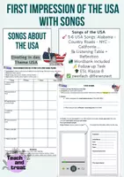 Vorschau - Arbeitsblätter - Einstieg USA - Discover the USA with Songs - Deckblatt