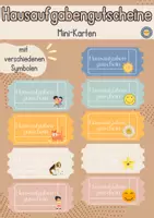 Vorschau - Mal- und Bastelvorlagen - Hausaufgabengutschein Kopiervorlage - Deckblatt