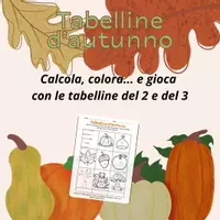 anteprima - Materiale di supporto/inclusione - Tabelline del 2 e del 3 a tema autunno - Pagina di copertina
