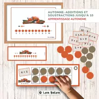 Aperçu - Jeux - Automne: Additions/Soustractions jusqu'à 10. - Page de couverture