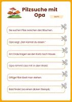 Vorschau - Arbeitsblätter - 3 Lesepuzzle Pilzsuche mit Opa, Leckerer Apfelkuchen, Mein bunter Drachen - Seite 1