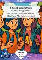Vorschau - Arbeitsblätter - 5-Schritt Lesemethode Klasse 5-6: Vapes & E-Zigaretten - Deckblatt