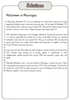 Vorschau - Arbeitsblätter - Cloze Text - Halloween in Nicaragua + Solutions - Seite 1