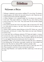 Vorschau - Arbeitsblätter - Cloze Text - Halloween in Belize + Solutions - Seite 1