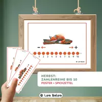 Vorschau - Fördermaterial/Inklusion - Herbst: Zahlenreihe bis 10 – Poster & Spickzettel - Deckblatt