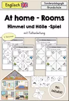 Vorschau - Arbeitsblätter - At home Rooms (Räume, Zimmer) Himmel und Hölle Spiel - Englisch - Deckblatt
