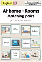 Vorschau - Spiele - At home Rooms (Räume, Zimmer) Merkspiel Matching pairs - Englisch - Deckblatt