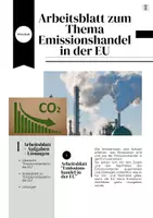 Vorschau - Arbeitsblätter - Arbeitsblatt zum Thema Emissionshandel in der EU - Deckblatt
